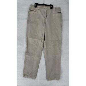 CHICO'S Chinos Khakis Pants Khaki Cotton Spandex Size 1 Med (32x28)